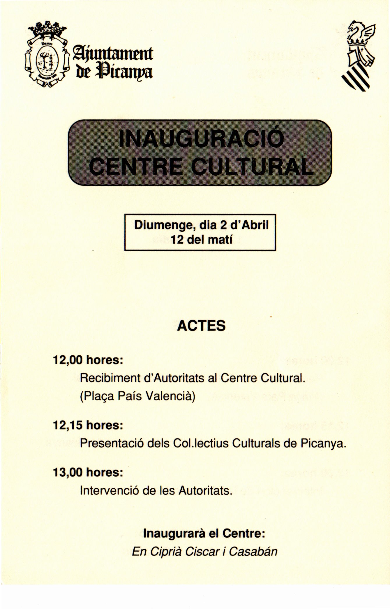 CEL-DO-A0378 - Inauguració Centre Cultural