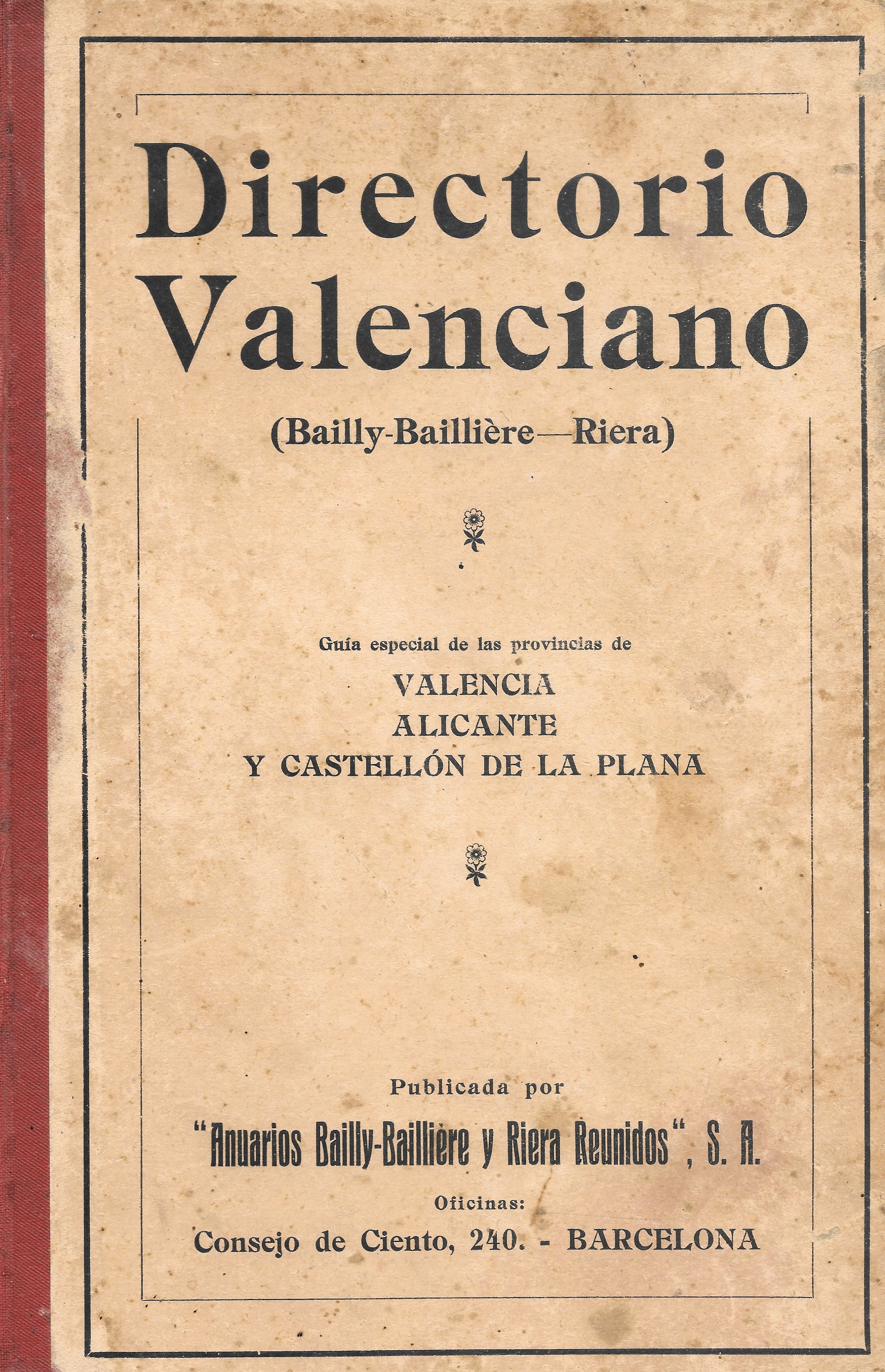 Directorio Valenciano 1926 (Bailly-Baillière-Riera) 