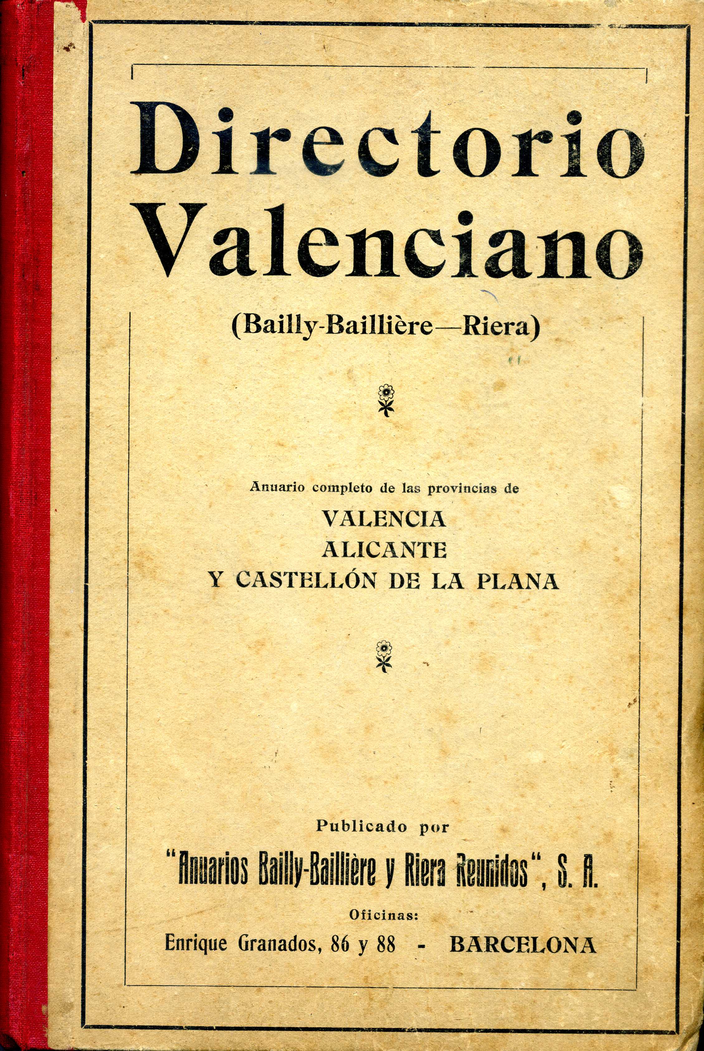Directorio Valenciano (Bailly-Baillière-Riera 1944)